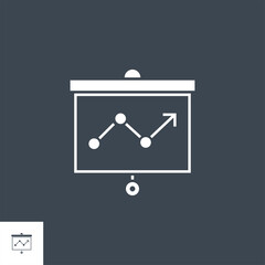 Wall Mural - presentation billboard related vector glyph icon. isolated on black background. vector illustration