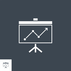 Wall Mural - presentation billboard related vector glyph icon. isolated on black background. vector illustration