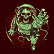 © daniel - astronaut skull vintage horror poster lost in space galaxy voyager dead astronaut space.