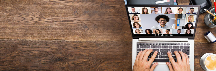 Businessman In Video Conference