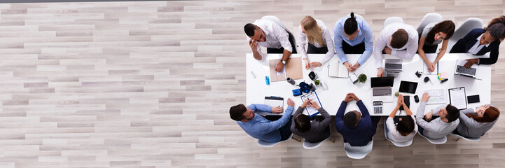 Aufkleber - Businesspeople Working Together At Meeting