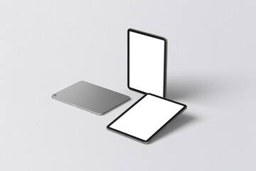 Fototapete - Tablet isometric perspective view. Template for infographics or presentation UI design interface. Blank template