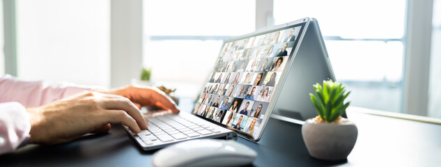 Poster - Online Video Conference And Digital Webinar
