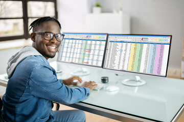 Poster - Analyst Employee Working With Spreadsheet