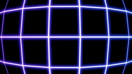 Poster - Abstract convex grid moving from right to left. Design. Gradient pink and red squares on a black background, seamless loop.