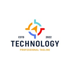 Compass Technology Logo Template, Free Compass logo, Techology compass App icon, 