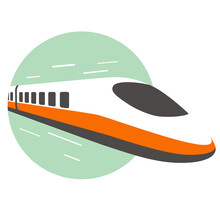 High Speed Bullet Train Coming Out, Modern Flat Design, Vector Illustration