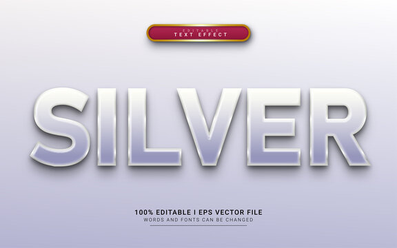 glossy silver 3d text effect