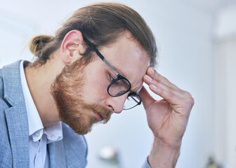 Poster - My whole day is ruined now. Closeup shot of a businessman looking stressed at work.
