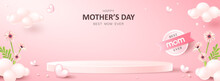 Happy Mothers Day Poster Banner Background Layout With Product Display 