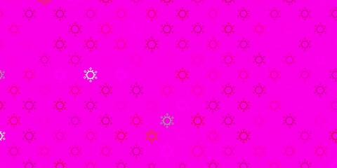 Dark pink vector texture with disease symbols.