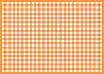 ギンガムチェック柄格子柄のグラフィック素材背景素材のイラスト　バックグラウンド　オレンジ、Gingham check