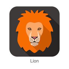 Sticker - Lion, Cat breed face cartoon flat icon design