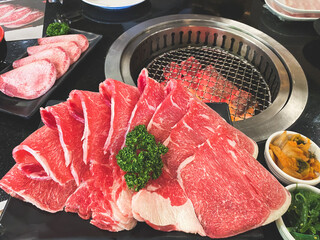 Japanese style grilled meat or barbecue yakiniku