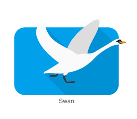 Sticker - Mute swan flat icon design, cartoon vector illustration