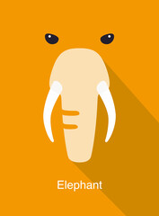 Wall Mural - Elephant face flat icon design. Animal icons series, vector illustration