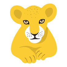 Little Big Cat, Lion Cub, Vector Illustration