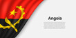 Wave flag of Angola on white background.