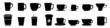 Coffee cup icon vector set. Tea cup illustration sign collection. Mocha symbol or logo.