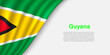 Wave flag of Guyana on white background.
