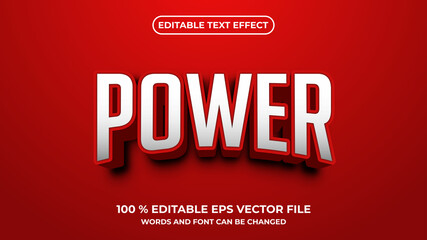 editable text effect power 3d style