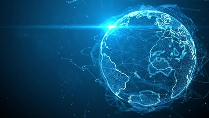 Global network Global communication network Loop Background. presentations about digital technologies, web communications, networks, social activity, media, big data. Technology and business concepts