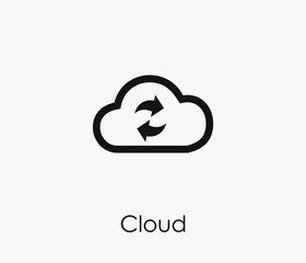Poster - Cloud data vector icon. Editable stroke. Symbol in Line Art Style for Design, Presentation, Website or Apps Elements, Logo. Pixel vector graphics - Vector