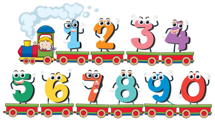 Poster - Set of number 0 to 9 for kids