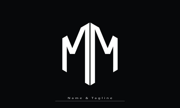 Alphabet letters Initials Monogram logo MM