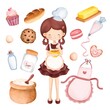 © Stella - Set of Girl and baking elements
