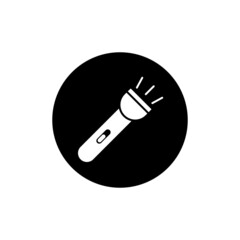 Sticker - Flashlight icon in black round