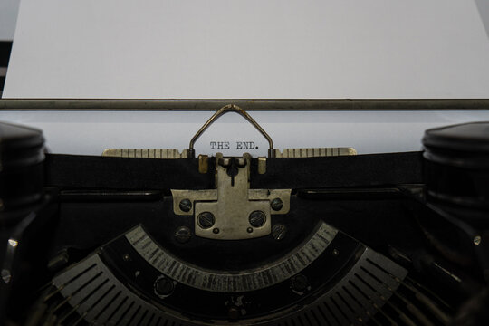 close up of vintage typewriter with text THE END
closing words for a blog, book, article, story, poem etc.