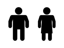 Man And Woman Sign. Toilet Sign. Silhouette.