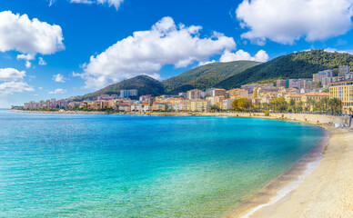 Wall Mural - Landscape with  Saint Francois beach in Ajaccio, Corsica