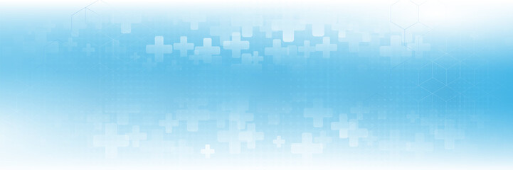 Poster - Abstract geometric medical cross shape medicine and science concept background. Vector illustration