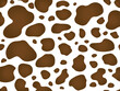 cow texture pattern repeated seamless brown gradient and white spot skin fur print