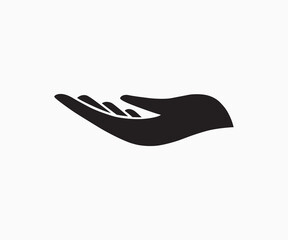 Hand Vector. Giving Hand Vector. Cupped Hand Silhouette Vector Template.