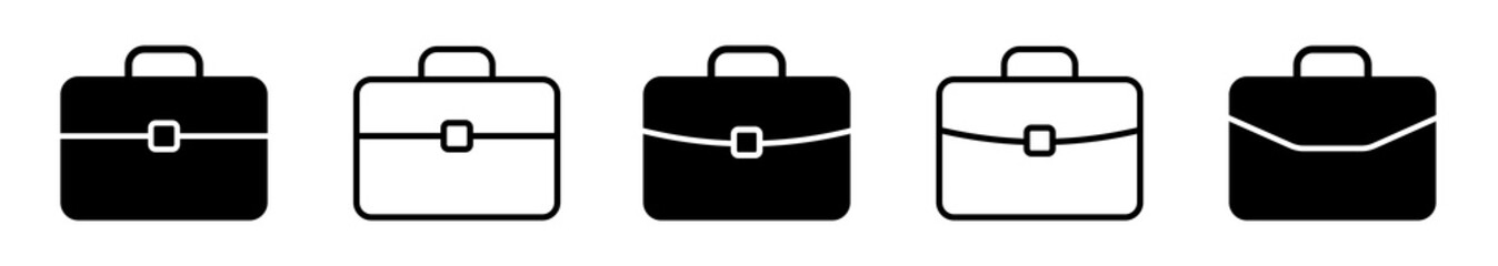Poster - briefcase icon set in different styles. briefcase symbols collection. vector