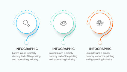 Poster - Business data visualization. Process chart. Abstract elements of graph, diagram with 3 steps, options, parts or processes. Vector business template for presentation.