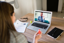 Man Having An Online Meeting With Human Resources
