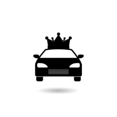 Wall Mural - Simple Car crown icon with shadow