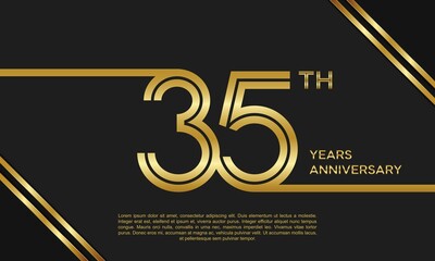 35th anniversary logotype. Anniversary celebration template design for booklet, leaflet, magazine, brochure poster, banner, web, invitation or greeting card. Vector illustrations.