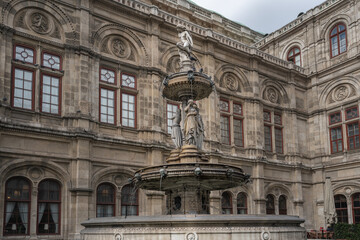 Sticker - Opera Fountain (Opernbrunnen) at Vienna State Opera (Wiener Staatsoper) - Vienna, Austria