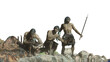 caveman tribe people's render 3d on white background