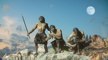 Caveman Tribe People's Render 3d