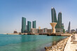 Manama, Bahrain city skyline as seen from Reef Harbor 