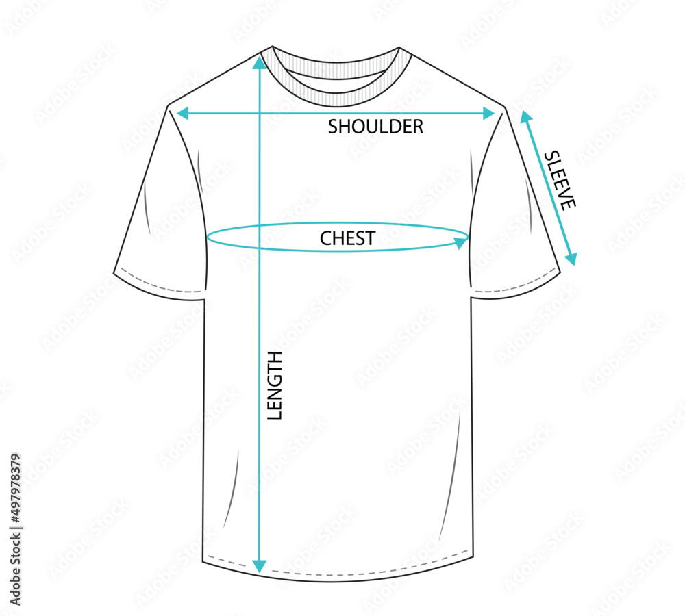 men t shirt design with size chart template vector illustration Stock Vector  | Adobe Stock, image size:1000x900