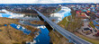 Gorzów Wielkopolski, widok z lotu ptaka na Most Lubuski nad rzeką Warta	
