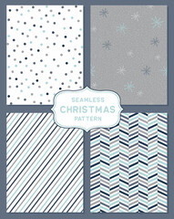 Wall Mural - Seamless Christmas background, Sets of pattern collections