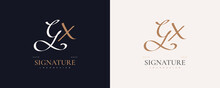 Initial G And X Logo Design In Elegant And Minimalist Handwriting Style. GX Signature Logo Or Symbol For Wedding, Fashion, Jewelry, Boutique, And Business Identity